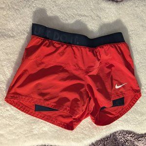 Pink/Red Nike Dri-Fit Womens Athletic Shorts with Spandex